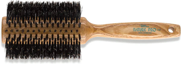 Dannyco Professional Nature Pro Brosse circulaire avec manche en bois de chêne et poils de sanglier naturels Jumbo