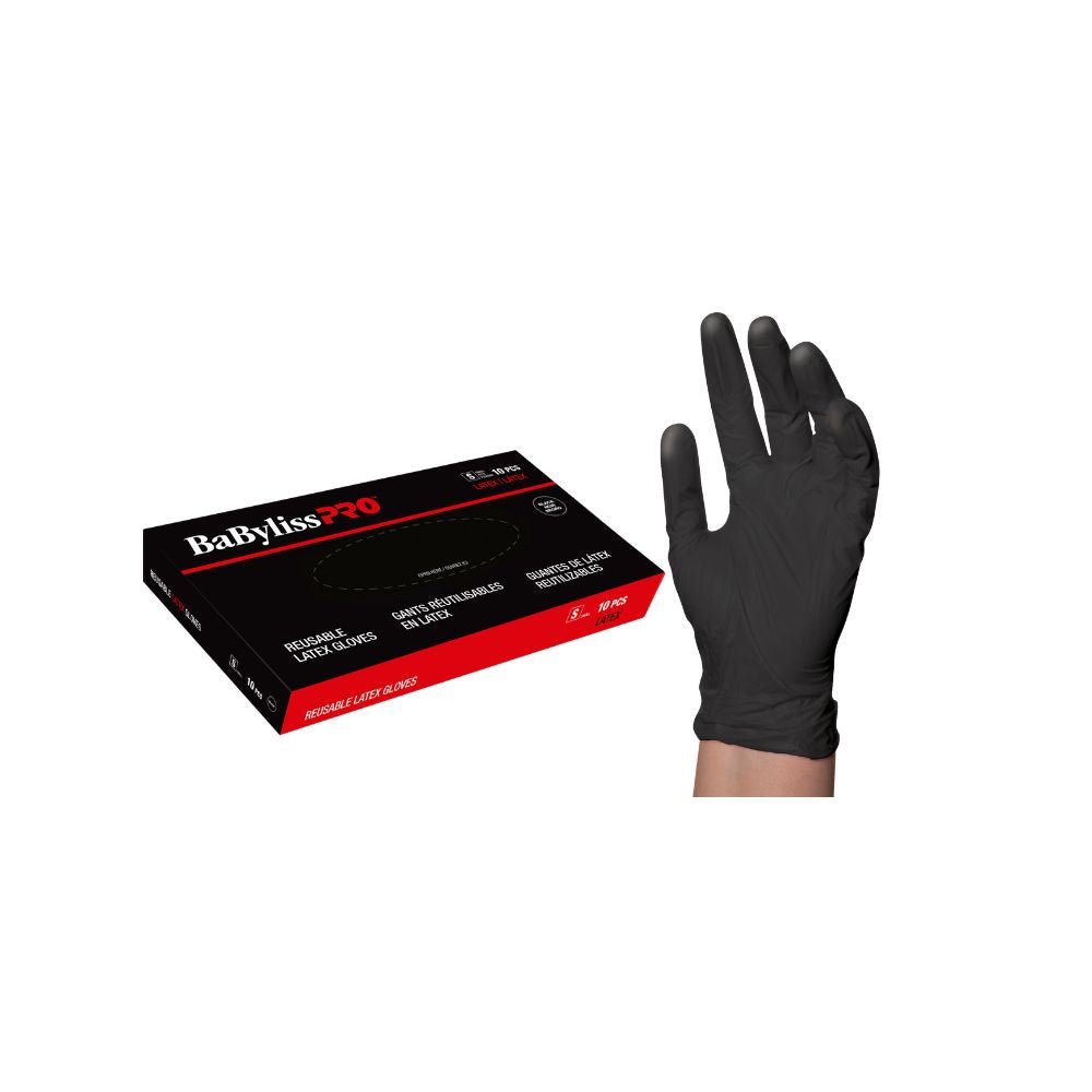 BABYLISSPRO BLACK LATEX GLOVES SMALL BOX 10 - Scentbar