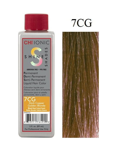 CHI Ionic Shine Shades Liquid Hair Color 7CG Dark Copper Golden Blonde - Scentbar