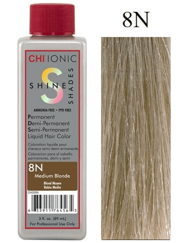 CHI Ionic Shine Shades Liquid Hair Color Medium Blonde 8N - Scentbar