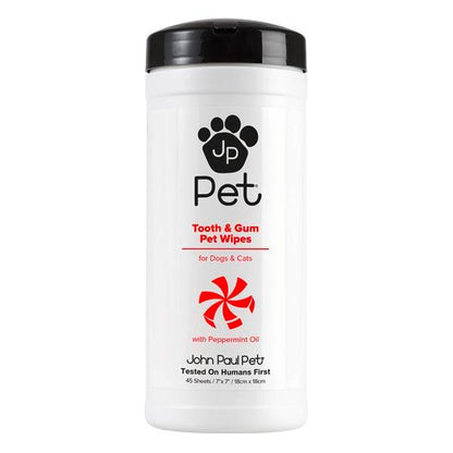 Lingettes Pour Chiens Et Chats JOHN PAUL PET Tooth &amp; Gum Wipe Dents Gencives