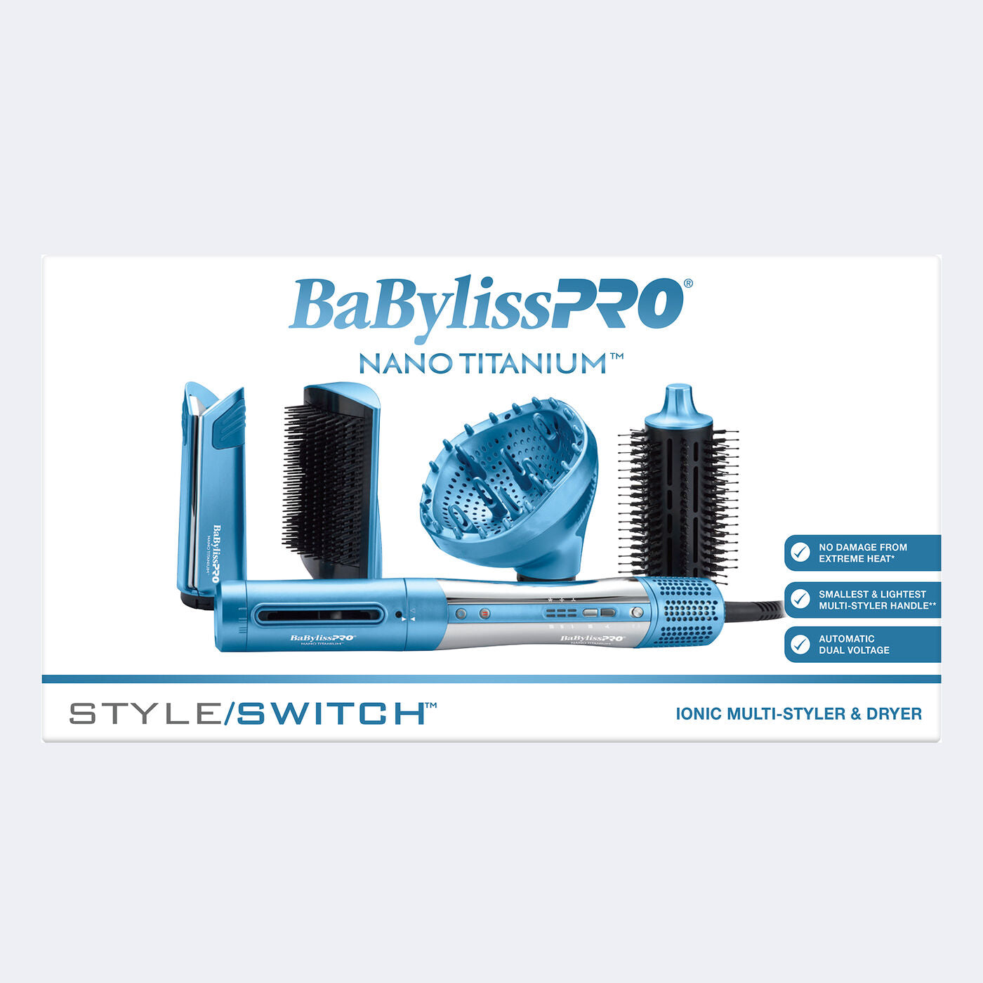 BaBylissPRO® Nano Titanium™ StyleSwitch™ Ionic Multi-Styler &amp; Dryer