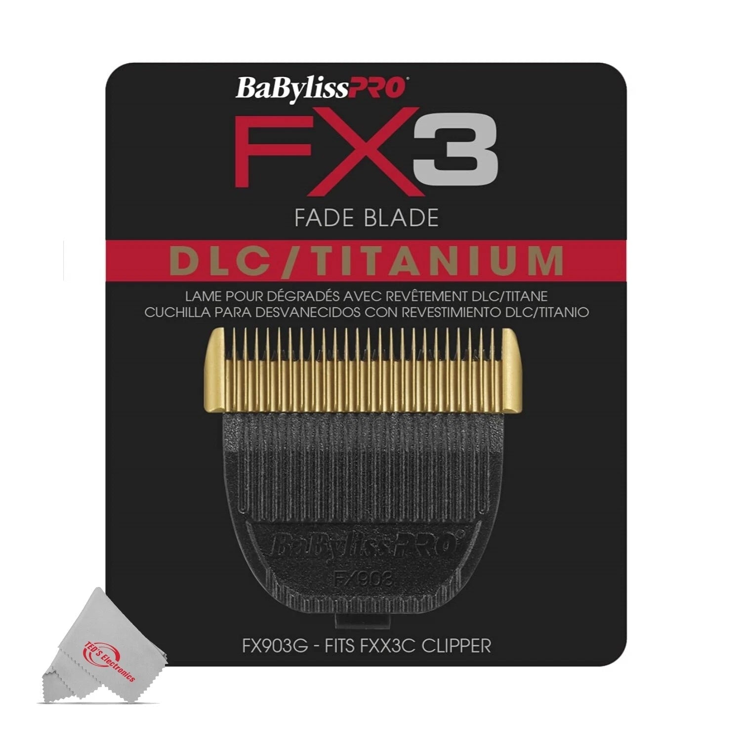 BabylissPro Extra Flat Blade for Gradient in DLC/Titanium - Scentbar