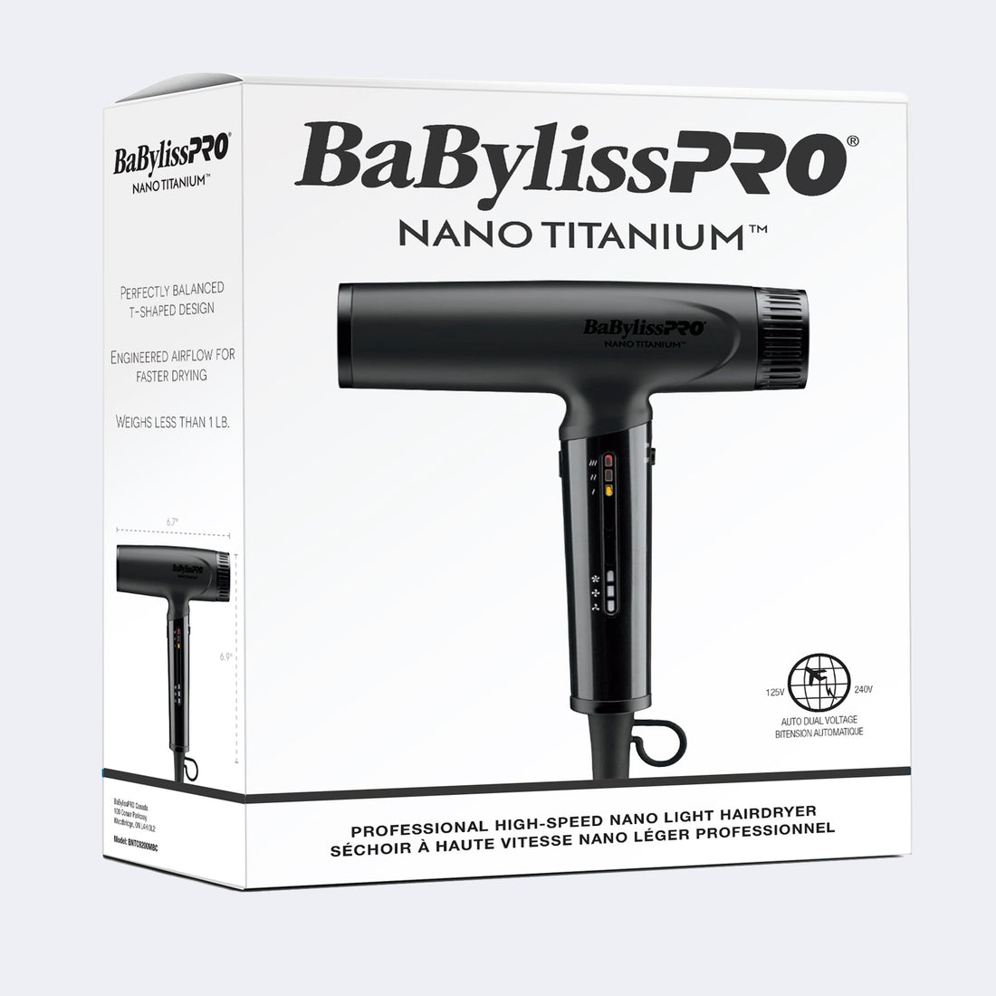 BaBylissPRO® Nano Titanium™ Lightweight Nano High Speed Dryer (Matte Black) - Scentbar