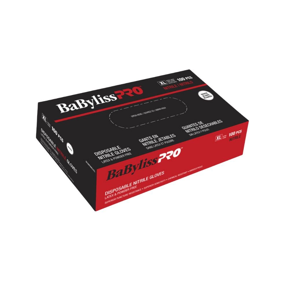 BABYLISSPRO White Nitrile Gloves Extra Large Box of 100 - Scentbar