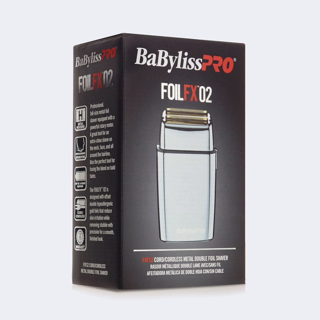 BaBylissPRO® FOILFX02™ Rasoir métallique à double lame avec / sans fil