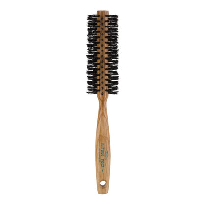 Dannyco Brosse circulaire avec manche en bois de chêne et poils de sanglier naturels - Moyenne