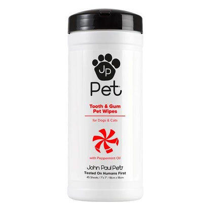 Lingettes Pour Chiens Et Chats JOHN PAUL PET Tooth &amp; Gum Wipe Dents Gencives - Scentbar
