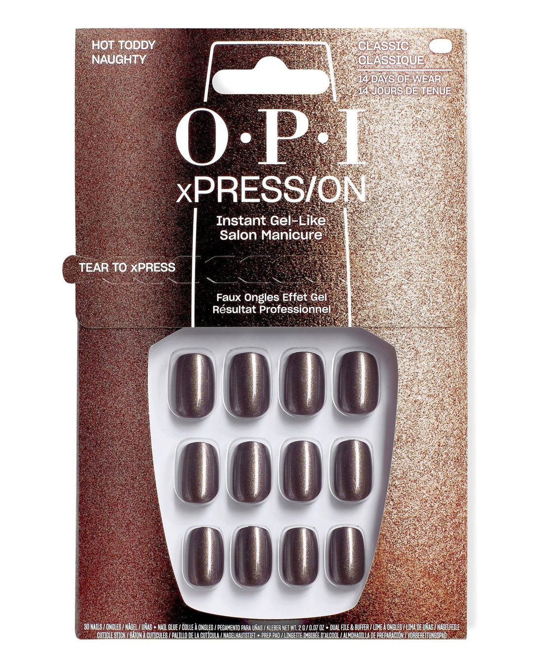 O.P.I xPression Hot Toddy Naughty Press-On Nails - Scentbar