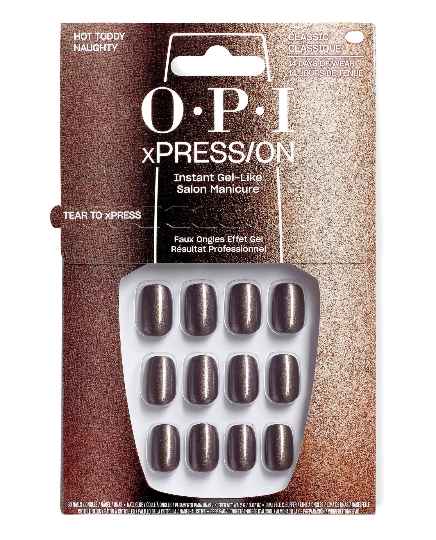 O.P.I xPression Hot Toddy Naughty Press-On Nails - Scentbar