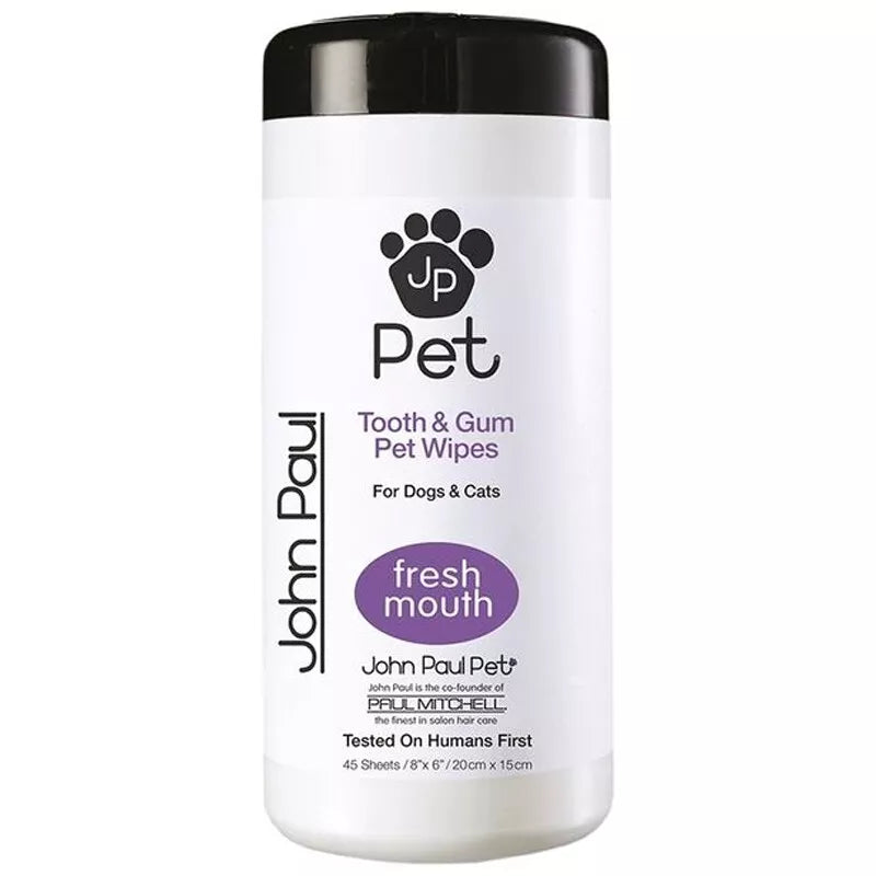 Lingettes Pour Chiens Et Chats JOHN PAUL PET Tooth &amp; Gum Wipe Dents Gencives