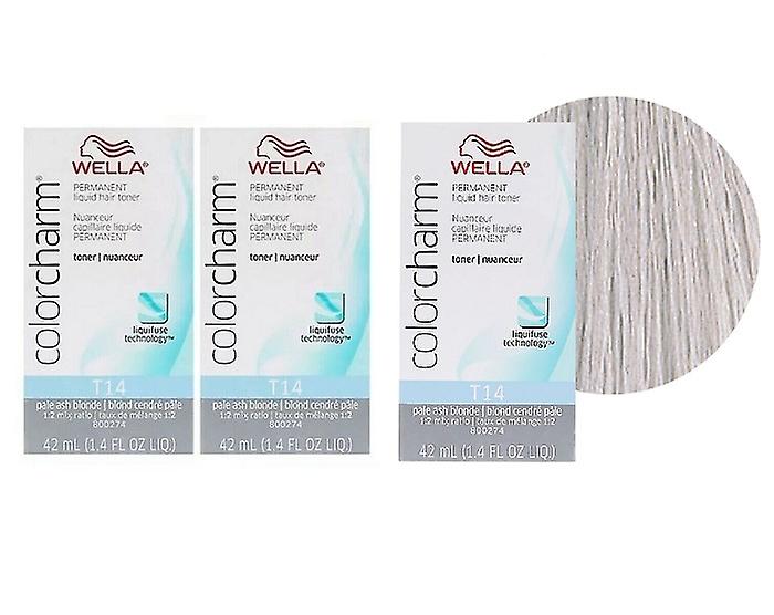 Wella Color Charm T14 Pale Ash Blonde (3 Pack Bundle)