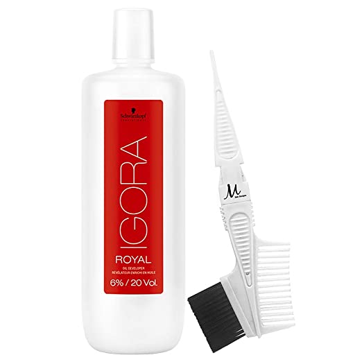 Igora Royal 6% 20 Volume Developer 1 Liter , Tint Brush/Comb