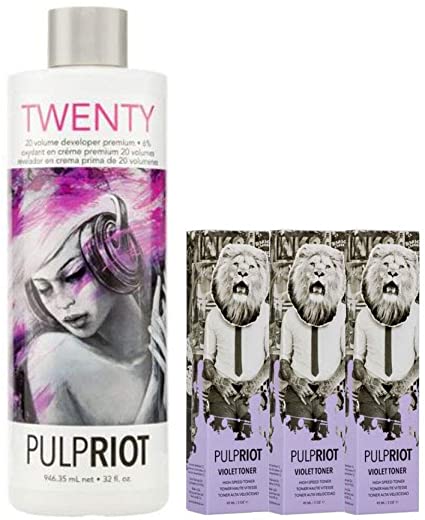 Combo Superior Scalp Developer Twenty Vol and 3 x Violet Toner