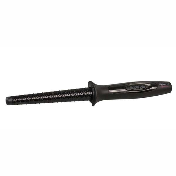 Glamour 1&quot; Black Ceramic Cone Textured Curling Rod