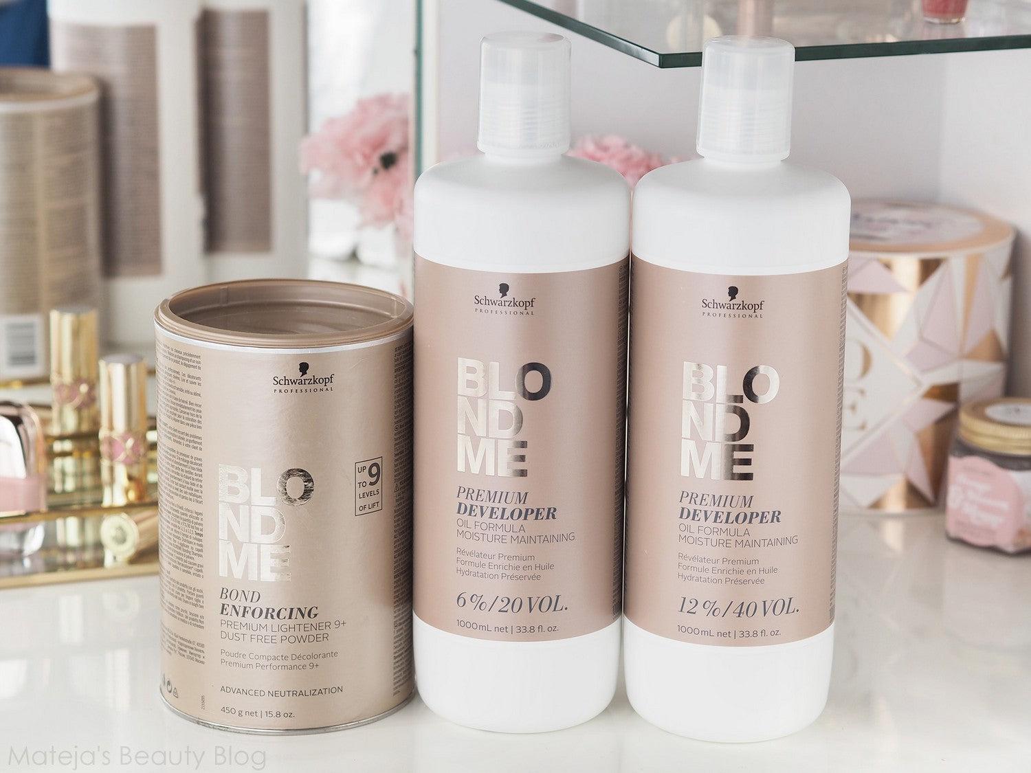 BLONDME Premium Lightener 9+ Powder with Developer 20 Volume and 40 Volume Trio