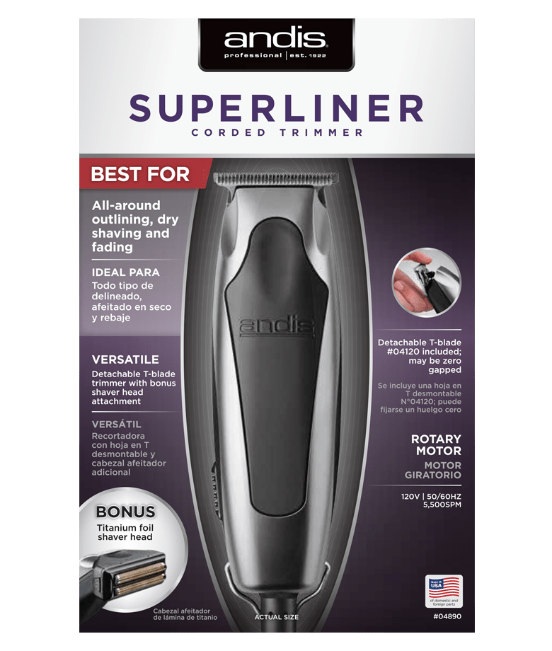 Andis SuperLiner T-Blade trimmer with bonus shaver head - Scentbar