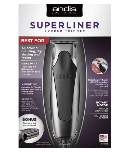 Andis SuperLiner T-Blade trimmer with bonus shaver head - Scentbar