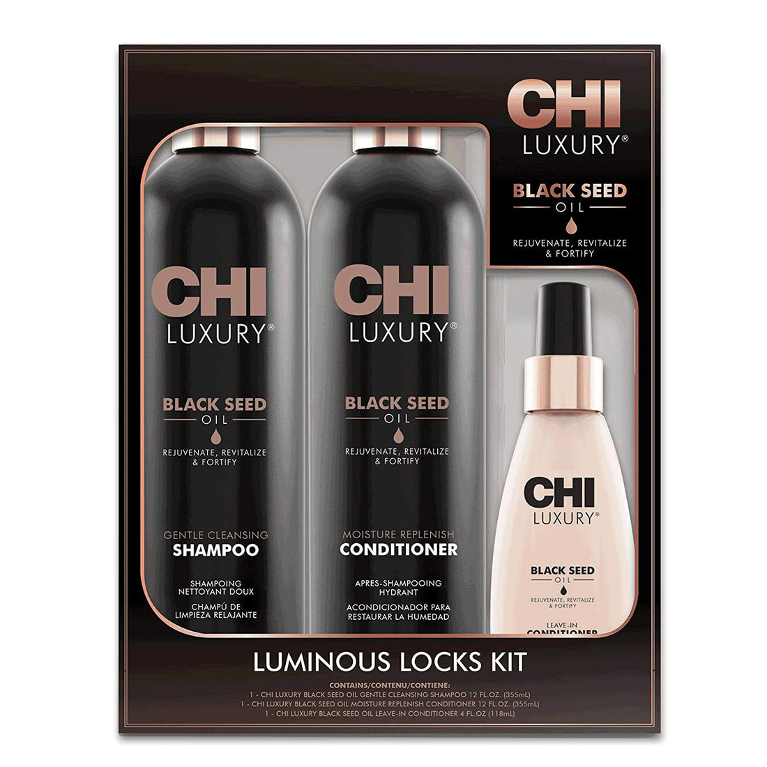 FAROUK CHI Argan Oil Luxe Trio shampoo + conditioner + leave in conditioner - Scentbar