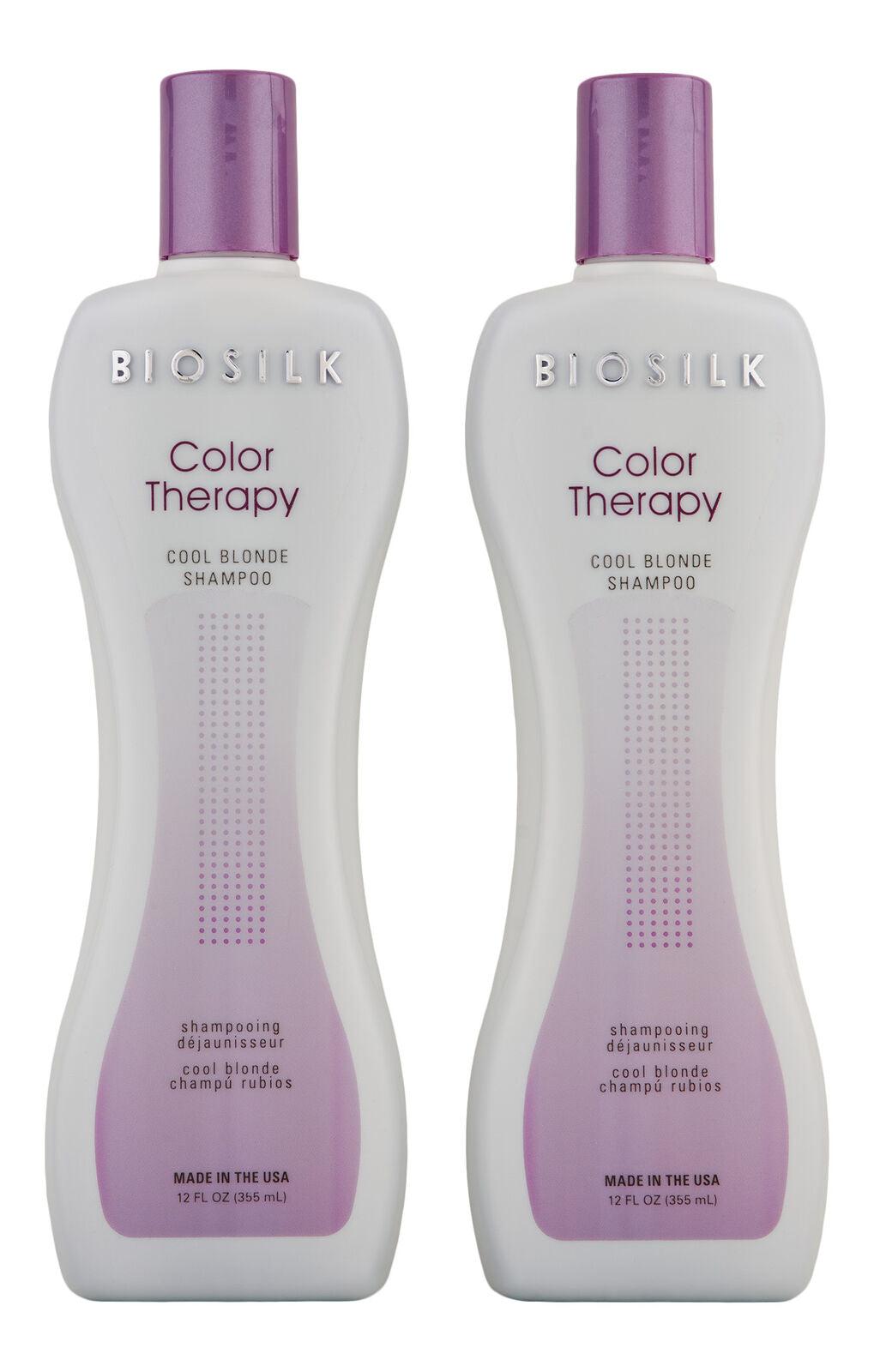 Biosilk Color Therapy Cool Blonde Shampoo duo 12 oz.