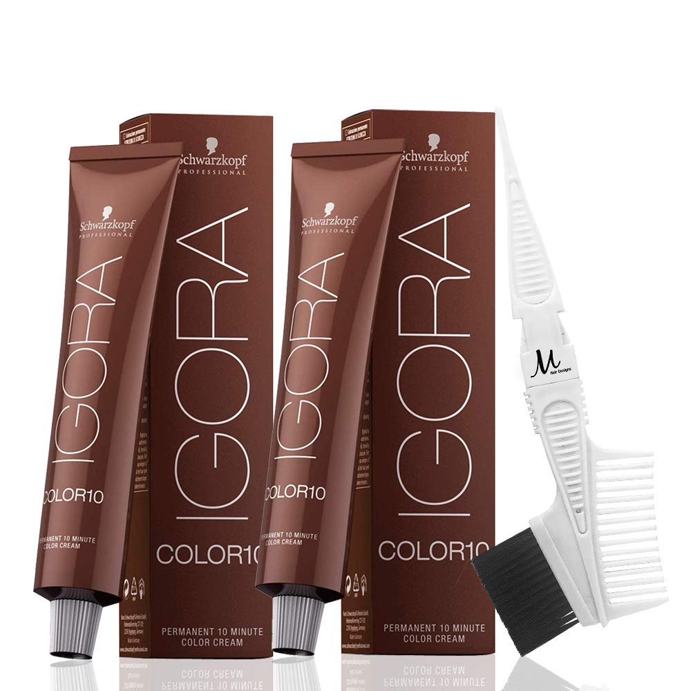 Schwarzkopf Igora Color10 7-5 Medium Blonde Gold 2 Piece, Tint Brush - Scentbar