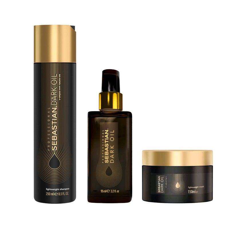 Sebastian Dark Oil Thick Hair Bundle – Shampoo, Mask &amp; Oil