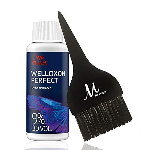 Wella Welloxon Perfect 9% 30 Volume Creme Developer 2 oz and M Hair Designs Tint Brush - Scentbar